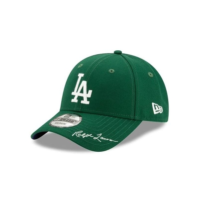 Green Los Angeles Dodgers Hat - New Era MLB x Ralph Lauren 49FORTY Fitted Caps USA4736810